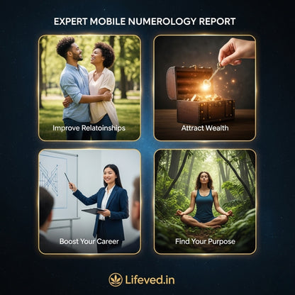 Promotional graphic for Lifeved.in with four scenarios: improve relationships, attract wealth, boost career, find purpose.