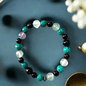 Fluorite, Turquoise, Garnet, and Clear Crystal Bracelet to get relief from Pain Arthritis