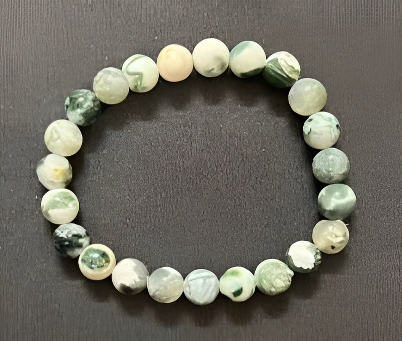 Green Agate Crystal Bracelet for Missing Number 2 and To bring Luck, Success and Prosperity