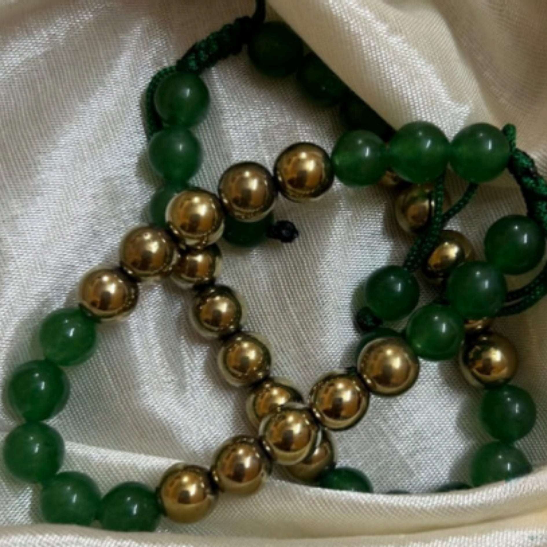 Green Aventurine and Golden Pyrite Bracelet to Increase Strength Will Power & Confidence