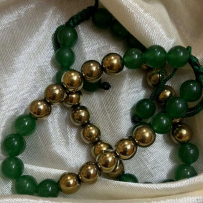 Green Aventurine and Golden Pyrite Bracelet to Increase Strength Will Power & Confidence