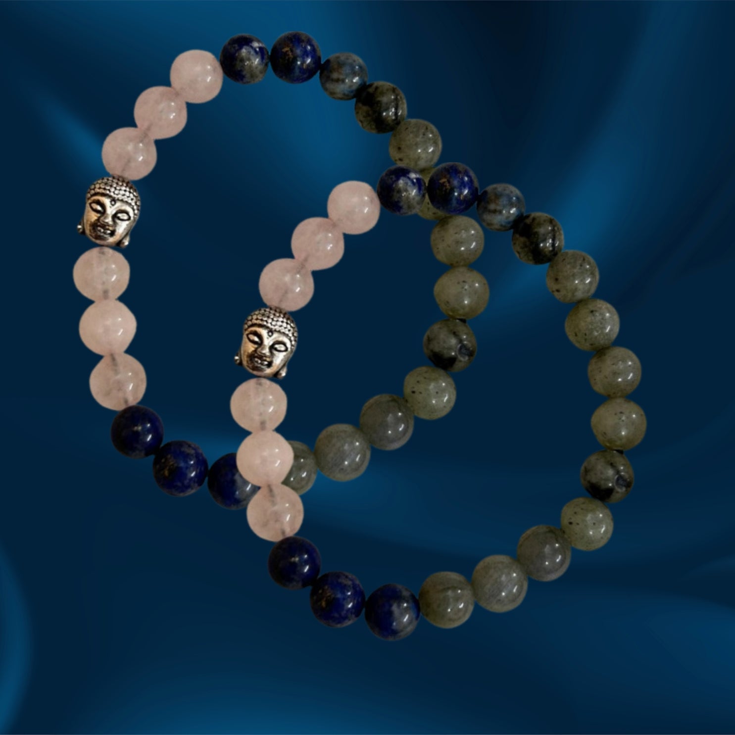 Labradorite, Lapis, and Rose Quartz Bracelet For Inner Strength and Emotional Well Being
