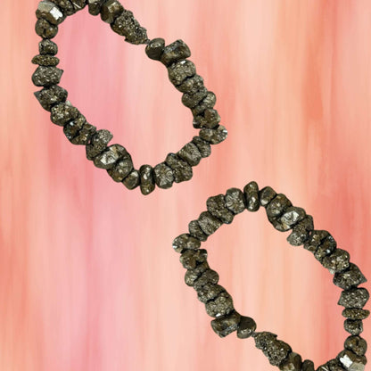 Raw Pyrite Bracelet to Attract Money Career Growth Opportunities and Good Fortune