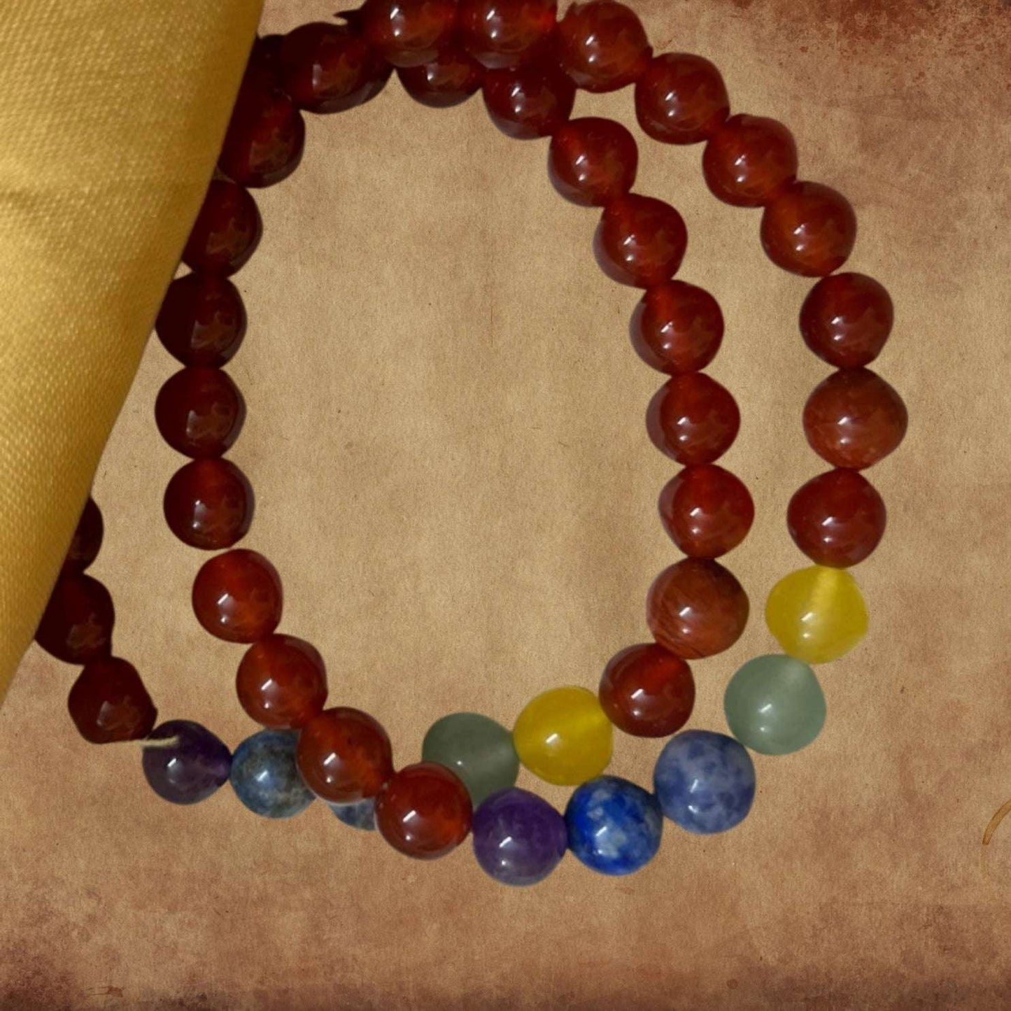 Red Carnelian 7 Chakra Bracelet for Creativity and Communication Skills