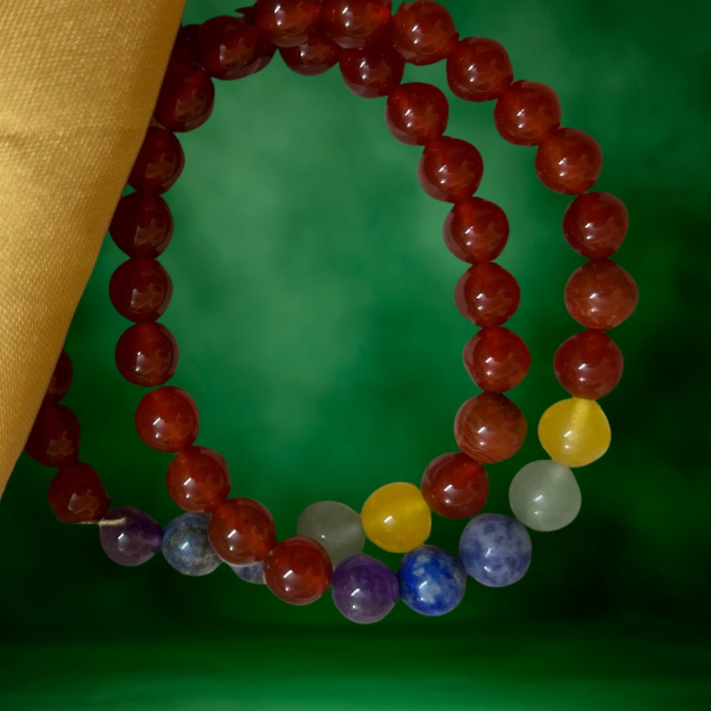 Red Carnelian 7 Chakra Bracelet for Creativity and Communication Skills