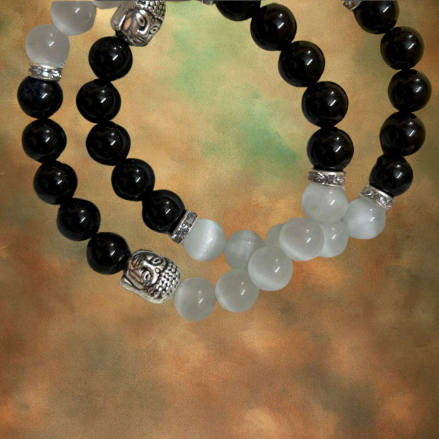 Black Tourmaline and Selenite Crystal Bracelet for Positive Energy and Protection - Lifeved