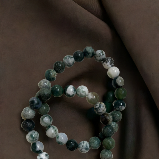Green Agate Crystal Bracelet for Missing Number 2 and To bring Luck, Success and Prosperity