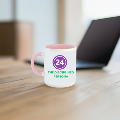 Numerology Mug: The Disciplined Persona (Born on the 24th) | White and Light Pink Unisex Coffee Mug