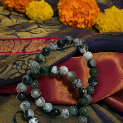 Green Agate Crystal Bracelet for Missing Number 2 and To bring Luck, Success and Prosperity